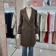 제이제이지고트 뒷 벨트 장식 체크 코트형 자켓 GKAM0JKP3