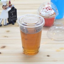 테이크아웃 아이스컵 14온스 92파이 PET컵+일자뚜껑 세트 플라스틱컵, 1세트, 100개