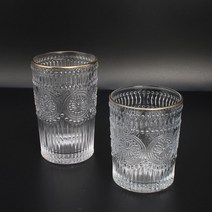 SW 조각 골드 유리컵 2size, 2호(340ml)