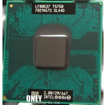 파워딜 지널 인텔 CPU 노트북 코어 2 Duo T5750 cpu 캐시/2.0GHz/667/듀얼 소켓 479 GM45/PM45 용 프로세, 한개옵션0