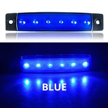 차량용 외부 조명 LED 12V 24V 6 SMD 버스 트럭 사이드 마커 표시기 Led 트레일러 라이트 경고 후면 램프, 한개옵션1, 03 파란_01 12V