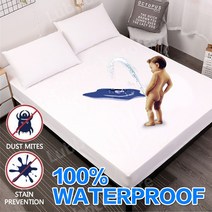 100% x 코튼 테리 매트리스 커버 방수 먼지 진드기 매트리스 패드 커버