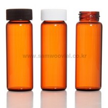 스크류캡바이알(갈색)25ml(26x75), 흰색, 테프론라이너