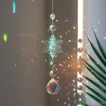 썬캐쳐 비즈 크리스탈 선캐쳐 눈송이 스테인드 글라스 펜던트 행잉 라이트 캐처 쥬얼리 반사 윈드 차임 크, 02 B