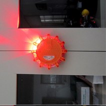 공사장 위험방지 방수 안전등 원형 LED 야간라이딩 악세서리 전동킥보드 간편장착 자전거 안정성 후레쉬, 옐로우