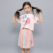 [매직에디션9] 덕콰이어트 스트라이프돌핀스커트 핑크 DQ32SK101