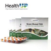 헬스업 초록잎홍합 오일 그린머슬 7500 60캡슐, 5개, 7500mg