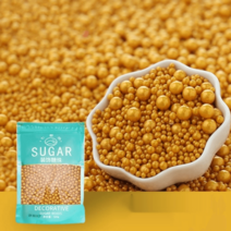 아라잔 스프링클 케이크장식 쿠키 구슬 진주 식용 홈베이킹 골드, 소형 골드 500g