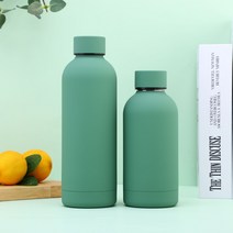COSYEVNO스테인리스 텀블러 아웃도어 스포츠 컵, 짙은 녹색, 500ml