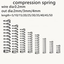 토션 스프링 인장 금형 스테인리스 코일 스프링 스테인레스 스틸 마이크로 소형 압축 스프링 외경 2mm 20, 02 30mm_01 0.2mm_02 4mm