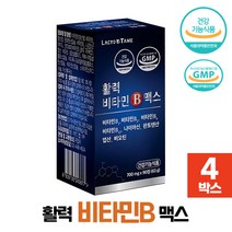 활력 비타민비 비타민B 맥스 비오틴 함유 수용성 비타민B군 8종 건강기능식품, 4박스, 90정
