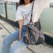 노티드 에코백 여성 가방 숄더백 캔버스백 페이즐리