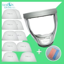 [루시온리빙] 필터 김서림방지 안면고글 (필터 10개 + 고급 안경닦이 증정), 1개, M. 필터형 투명렌즈 [그레이]