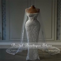 이브닝드레스 빅사이즈 웨딩 피로연 럭셔리 스파클 진주 인어 드레스 2023 케이프, 금+26W