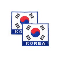 의상장식 화이트 태극기 패치 /3개 의류장식 자수와펜, 3개, 흰색