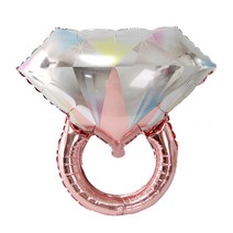 로즈골드 다이아몬드 은박풍선-웨딩 브라이덜샤워 반지 촬영 소품 벌룬, 미니