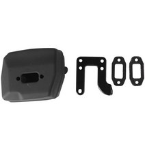 Husqvarna 용 가스켓 플레이트가있는 전기 톱 배기 머플러 61 66 162 266 268 272 동력 전달 장치 503476901 503406402, [01] Black