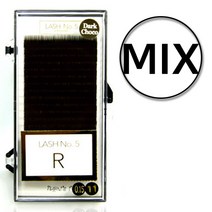 래쉬넘버파이브 다크초코래쉬 MIX 20줄 / J R C D L 다양한굵기와 길이 믹스 혼합 특수가공 속눈썹연장 전문가용, 0.15, 5~7mix, 1개