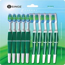 SINOZ Energy Medium Toothbrush 10 Count (Pack of 18) null, 1