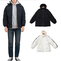 남자 하프 패딩 찬바람을 막아주고 일체형 모자와 벨크로가 있어 실용적인 하프 패딩