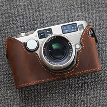 DSLR 미러리스 카메라 속사 가죽 케이스 호환Contax 거리 측정기 contax g2 홀스터 funper handmade (날짜 백 없음), 브라운 크레이지 호스 가죽