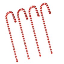 4/세트 플라스틱 사탕 지팡이 50cm 긴 크리스마스 장식 장식, 빨간색과 흰색