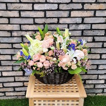 흰내 기념일 아이보리 수국 생화 꽃바구니 꽃배달 선물 서울 경기지역만 배송가능