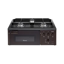 롯데대구 린나이 참숯코팅 무수그릴 3구 다크브라운 가스레인지 RTR-F3300, LNG(도시가스)