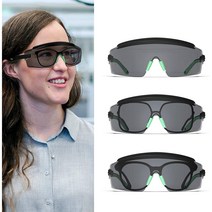 RAUOJOS 보안경 FDA 인증서 HD 안개방지 UV400 보호 OTG 작업 보안경 + 안경 케이스 세트 ROS-SG003, 파란색 프레임 + 밝은 회색 렌즈