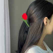 튤립 집게핀 명품 꽃 헤어핀 올림머리 적은숱 바나나핀
