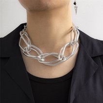 14K 팔찌 금 볼드 체인 여자 데일리 exaggerated big chunky heavy metal chain necklace for women 고스 힙합 트위스트 잠 두꺼운
