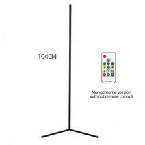 플로어 램프 거실 스탠드 조명 rgb led floor lamp 침실 침대 옆 장식 벽 코너 바닥 아트 장식 원격 실내 파티, 블랙 쉘 104cm, 나는 플러그, 흰색 리모컨 없음