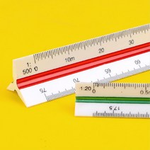 고등학생 지도그리기 3면 삼각스케일 자 건축 교사 길이재기 도면 회사원 직장인 인테리어, 1개, 15cm - 저배율