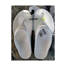 우포스 슬리퍼 쪼리 OOFOS 여성 Oolala Luxe Sandal Flip-Flops Shiny WHITE #1499 Size 11 US NWT