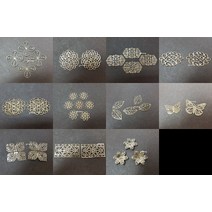 한복용금속장식5/배씨머리핀장식/예단장식/캔들장식, 9. 육꽃잎