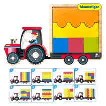 티거토이 원목자동차패턴퍼즐(카드8장) 원목, 1set