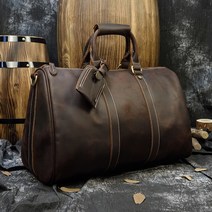 보스턴백 가죽 캔버스 더플백 여행 MAHEU 60cm Vintage Mens Leather Travel Bag Real Week [S00143034]