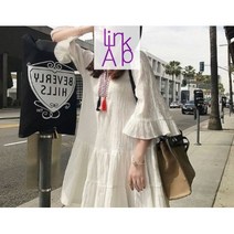 링크어패럴 여리여리태슬 여성원피스 여성원피스룩 여성배색라운드원피스