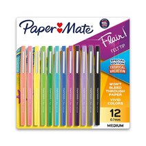 Paper Mate 플레어 펠트 팁 펜 12개 미디움 포인트 스페셜 에디션 트로피칼 베이케이션 (1979425), Tropical Vacation