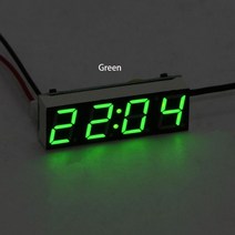 차량용시계 수정 voltmeter diy 시계 디지털 타이머 자동차 전자 시계 온도계 led 디스플레이, 초록
