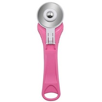 원단재단기 가정용미싱 가죽미싱 45mm 커팅 호브 퀼팅 라운드 나이프 천 커팅 라운드 나이프 호브 가죽 커팅 나이프 컬러 손잡이가 있는 롤러 나이프, 분홍색