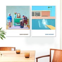 셀러허브 데이비드 호크니 액자 직사각 No1 10 캔버스 6호, 5번／6호32x41cm(캔버스액자옆면검정)
