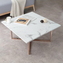 라띠끄 원형 대리석 로즈골드 좌식 식탁 낮은 소파 테이블, 사각 로즈골드 프레임