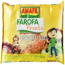 1.1 Pound (Pack of 2) Seasoned Cassava Flour - Farofa De Mandioca Pronta - Amafil - 17.6 Oz (500g), 1