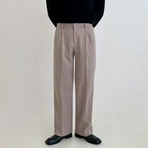 남자 기모 슬랙스 핀턱 와이드팬츠 롱 겨울 코디