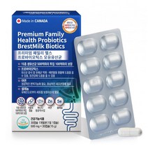 (캐나다산)프라임헬스 패밀리 헬스 프로바이오틱스500mgx30캡슐/1개월분 /아연/셀레늄 /유산균증식/25년11월까지