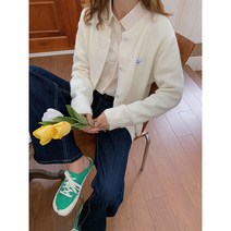 간단한 상표가 붙은 스웨터 재킷 태양열 집열기 다재다능한 Ins 니트 카디건 여성
