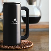 사계절 보온 보냉 기능성 커피머그 심플 디자인 손잡이 스텐 텀블러 350ml, 블랙