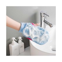 때장갑 때밀이 양면 각질제거 양손 목욕장갑 때수건, 핑크HR003246