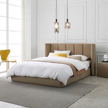 알파침대 젠느 투매트리스 가죽 평상형 침대프레임, 아이보리